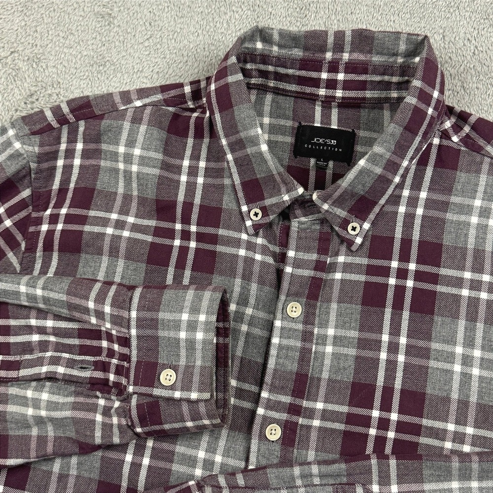 Joe's Jeans Button Down‎ Shirt Mens Large Flannel Plaid Cotton EUC!